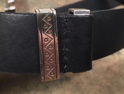 CHICOS Black Leather Belt Silver Plated Buckle Adjustable | eBay display picture 3