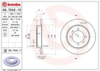 2X Brembo 08.7042.11 Bremsscheibe FüR Mitsubishi Proton Volvo