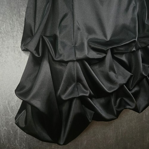 Vintage Ruby Rox Evening Dress 16 Black & Silver Satin Sequins Bubble Hem Prom - Picture 10 of 15
