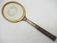 VTG SPALDING "CHALLENGE CUP" OVERSIZE WOODEN TENNIS RACQUET. ANTIQUE / DISPLAY
