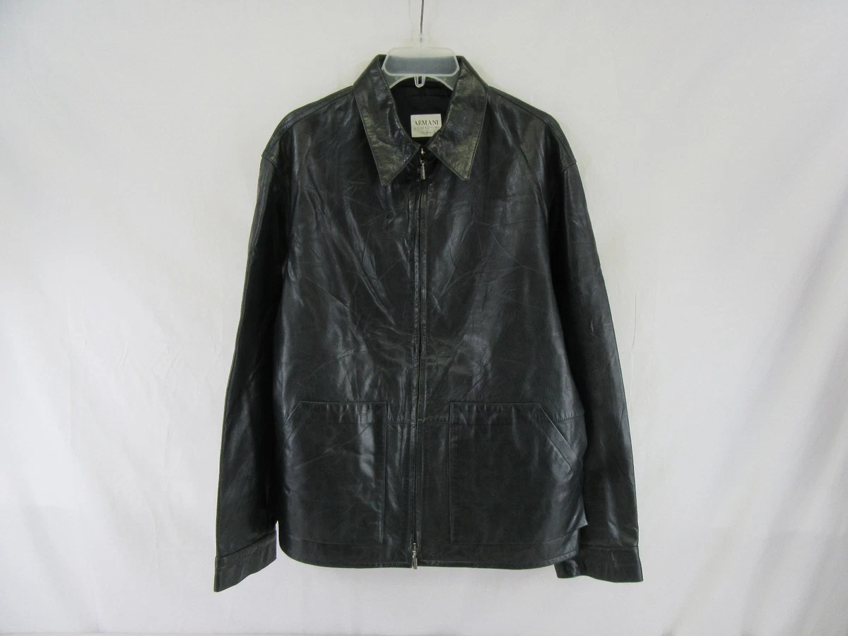 Armani italian leather jacket cheap