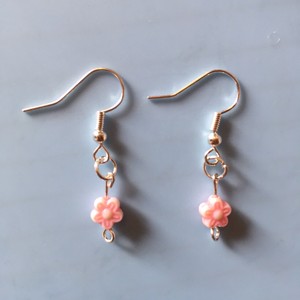 Handmade Earrings Cute Pink Flower Sanrio Cottage Core Aesthetic Natural Kpop Ebay