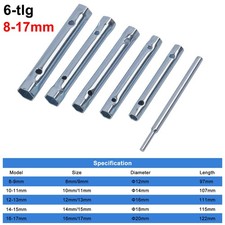 Rohrschl&uuml;ssel Set 6-tlg. Steckschl&uuml;ssel 8-17 mm Sechskant Schl&uuml;ssel Satz