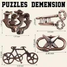 9 Pcs Metal Brain Teaser Puzzles Teaser 3D Steel Puzzle for  Unlock Interlocking