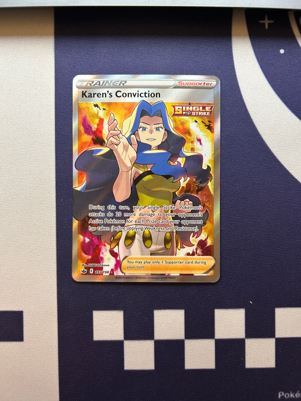 Karen's Conviction (Full Art) 193/198 SWSH06: Chilling Reign Ultra Rare NM