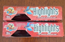 zoo med highlights 15w red tubular aquarium lamp lot of 2