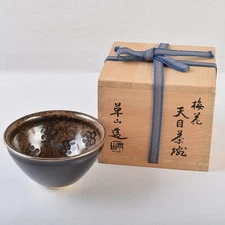 Japanese Matcha Tea Bowl, Kyo Ware utensils Kyoto Bandai Kusayamazukuri plum blo