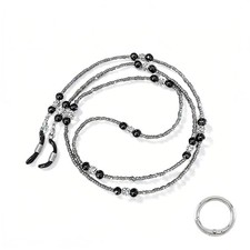 Beaded Eyeglass Chains for Women, Stylish Glasses Necklace Sunglasses Grey