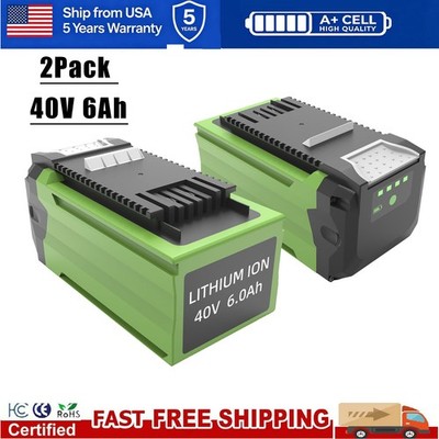 6.0Ah 40V Battery for Greenworks 40V Battery G-MAX 29472 29462 Cordless Power