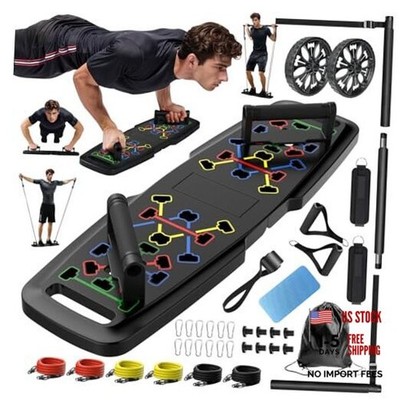 Push Up Board,Home Gym,Portable Exercise Equipment,Pilates Bar and 20 Black