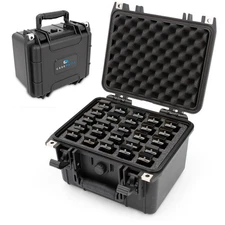 Casematix Harmonica Case for 25 Harmonicas – Waterproof Hard Shell Travel Holder