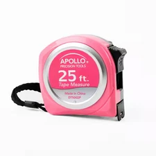 Tape Measure Measuring Pink SAE Lock Retractable Metal Belt Clip 25 Ft