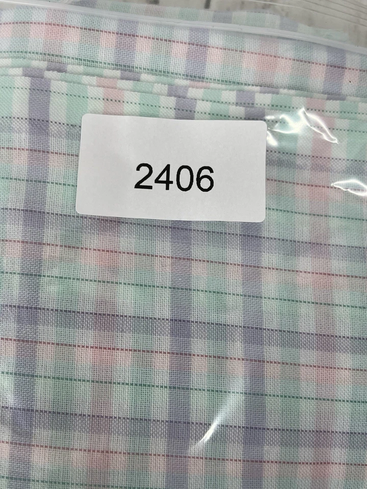 Tela de algodón rosa púrpura a cuadros pastel 3,75 yardas 48" de ancho lavada sin marca Foto 4 de 4