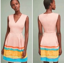 TRACY REESE x ANTHROPOLOGIE Pink Multicolor Mini Fit and Flare Dress Size Small