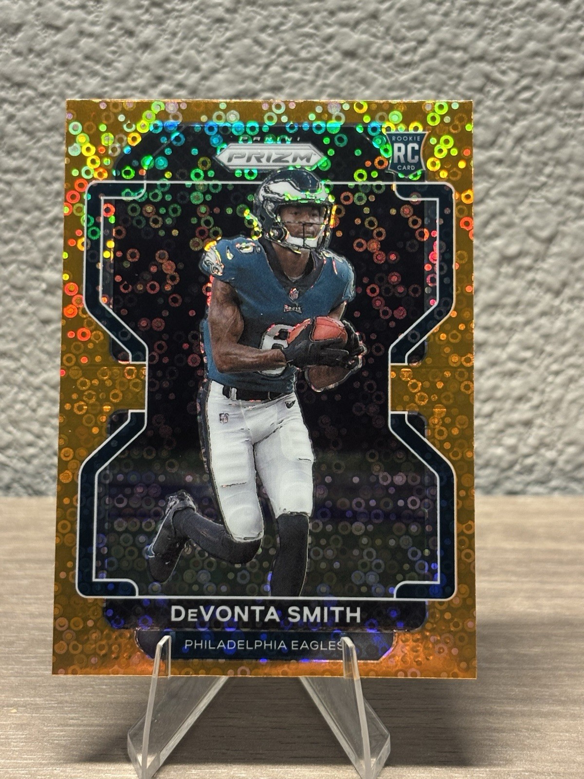2021 Panini Prizm #335 DeVonta Smith Rookie Orange Disco Philadelphia Eagles