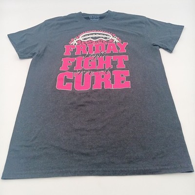 Gildan Top Womens Small Black Friday Night Fight For A Cure Short Tee