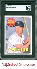 1969 TOPPS #500 MICKEY MANTLE YANKEES HOF SGC 6