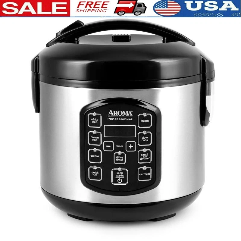 Professional Rice Multicooker 8Cup Digital Steamer Slow Cooker Nonstick Timer US