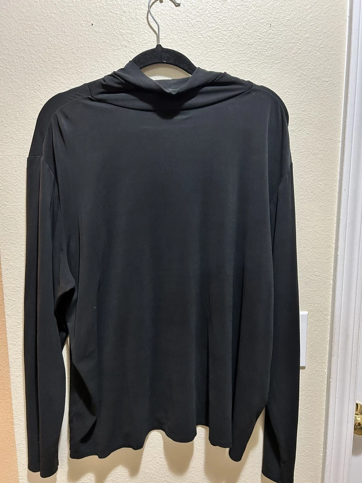 Eileen Fisher Womens 2X Black 100% Silk Turtleneck Long Sleeve Top Baselayer - Image 2 of 4