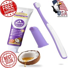 VVHOMIFE Small Dog Toothbrush Kit 2.5oz Coconut Chicken
