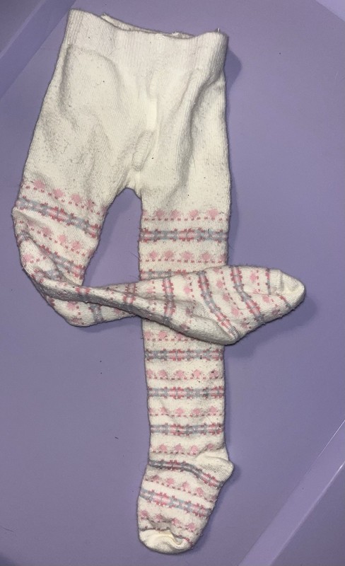 Girls 3-6m Gymboree Cotton Blend Warm Tights Cream Pink Blue 6 M