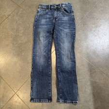  Wrangler Boys Retro Jeans Size 12 Regular Dark Wash Adjustable Waist Classic