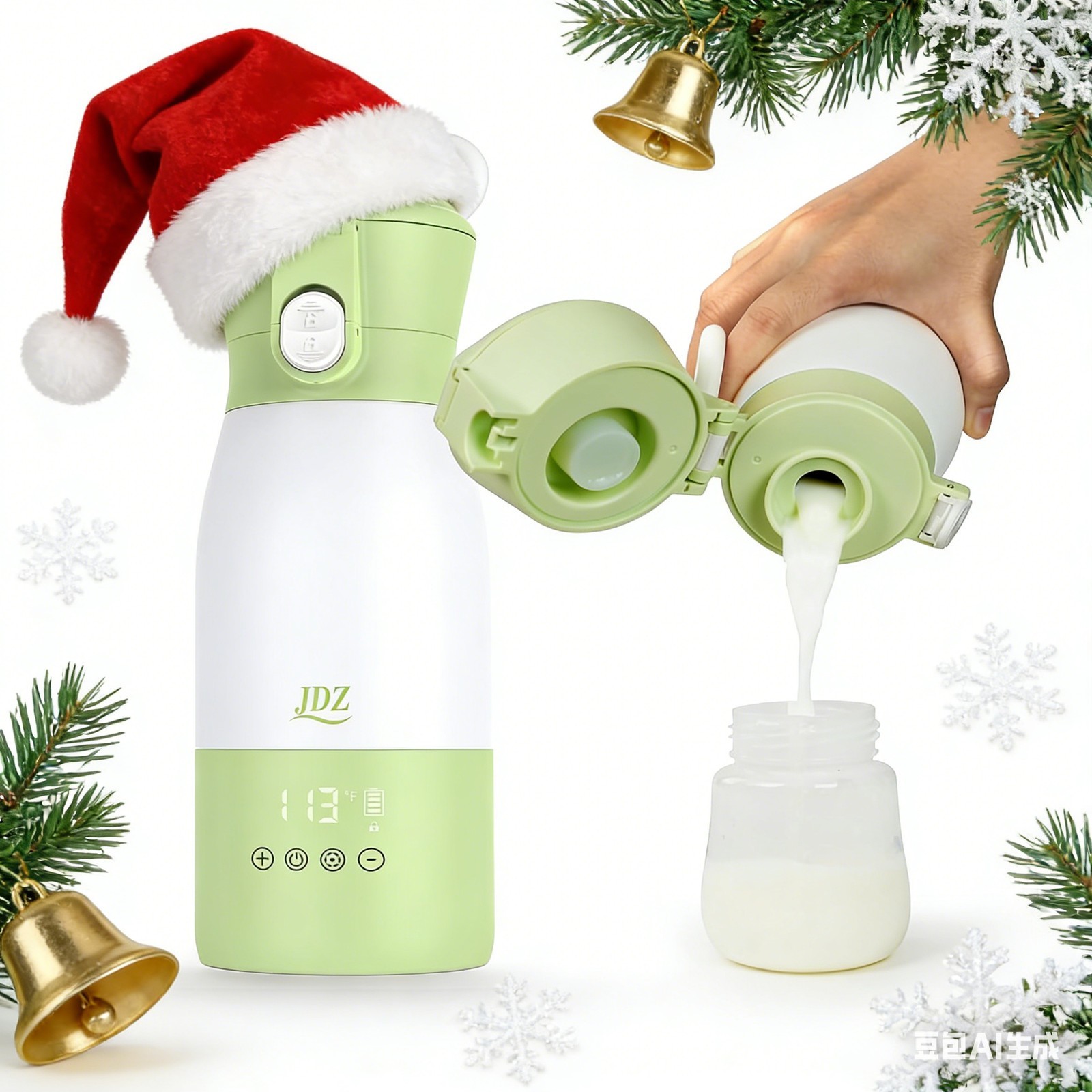 Portable Bottle Warmer with 16000mAh, 7 Temp Settings & LED 