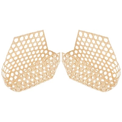 2 pièces panier de pique- tissé en bambou, panier de récolte de jardin - Photo 1/4
