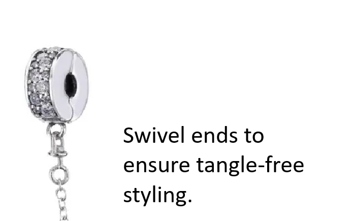 Pandora Sparkling Safety Chain Charm - S925 Sterling Silver - Image 2 of 3