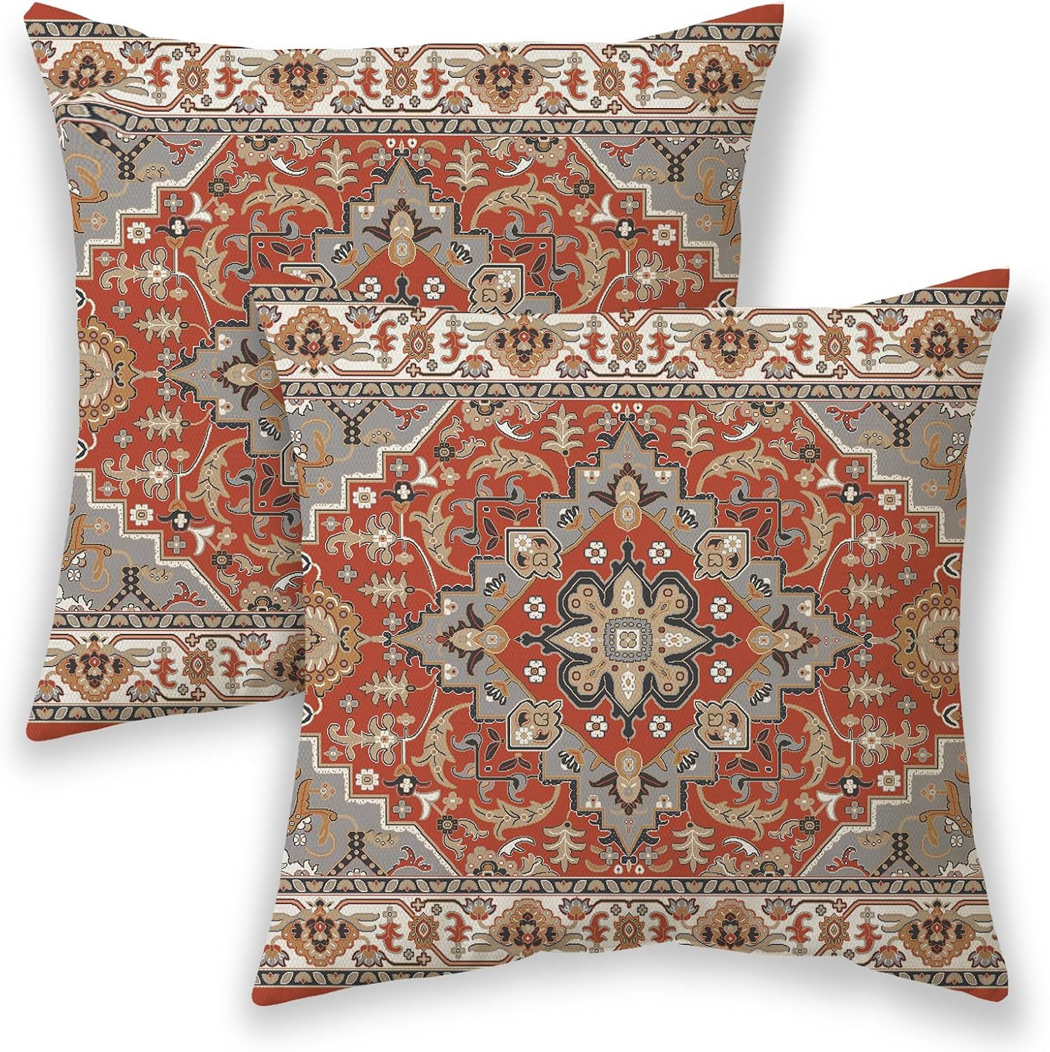 BETGINY Boho Pillow Covers 16x16 Pack of 2 in Burnt Orange