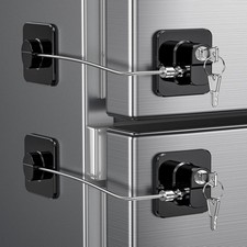 2 Pack Refrigerator Door Locks, Child Proof Fridge Lock for 2 pcs Black