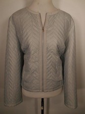 Beautiful Women's Size 2 Chico's Gray Pillow Design LS Lined Zipper Jacket