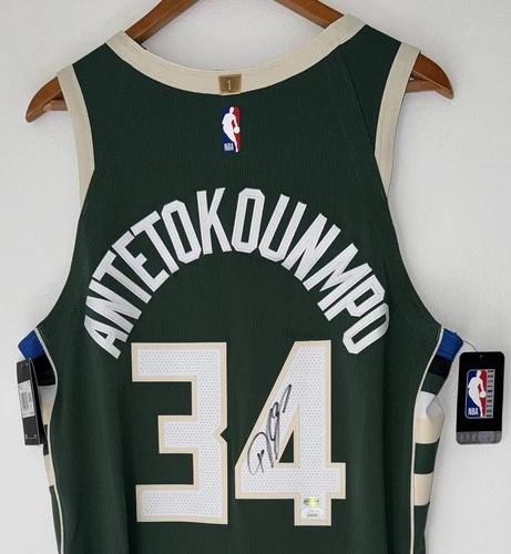 Giannis Antetokounmpo Signed Bucks Nike Vaporknit NBA Authentic Jersey BAS & JSA