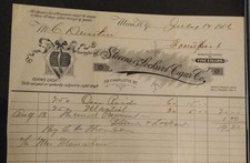 1906 Utica NY - Stevens & Lockard - Cigar Co - Rare Letter Head Bill