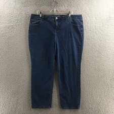 Terra  Sky Straight Leg Jeans Womens 18W Petite Blue Denim Cotton Blend Hi-Rise