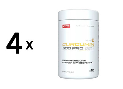 4 x VAST Curcumin 500 Pro (90 vCaps) Unflavoured (335,34 EUR/kg)