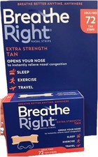 Breathe Right Extra Strength Tan Nasal Strips 72 Tan Strips Same Day Shipping