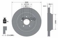 2X Pagid Bremsscheibe 54607NHC FüR Mercedes Klasse W221 V221 C216 SL R230 500