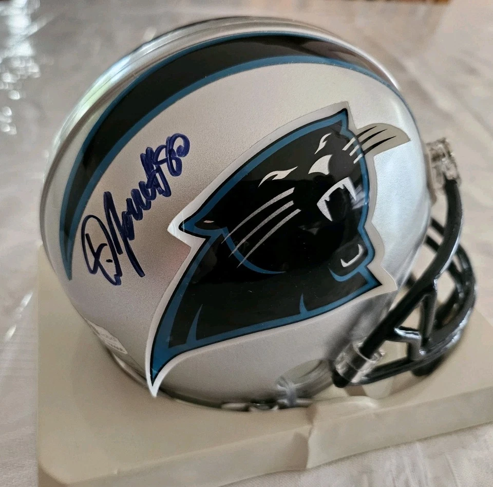 MINI CASCO Riddell autógrafo firmado por DWAYNE JARRETT Carolina Panthers con certificado de autenticidad USC Foto 2 de 4