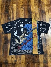 Vintage Stevie Ray Vaughan 1992 Brockum Shirt Size L AOP Wild Oats Made In USA