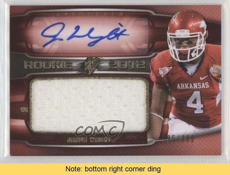 2012 SPx Rookie Auto Jersey 395/399 Jarius Wright #60 Rookie Auto RC READ 0af