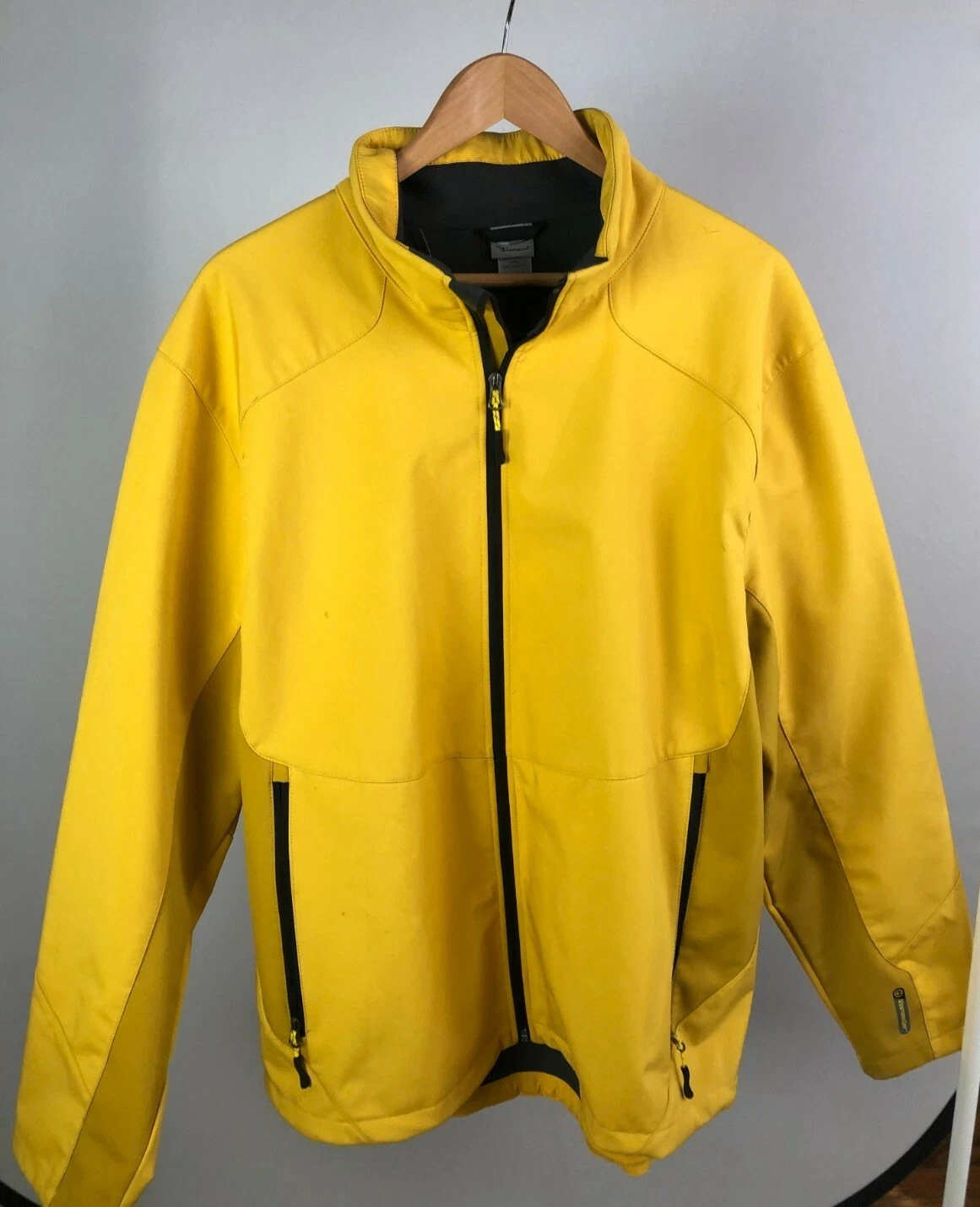 [CHAMPION Men's Windbreaker Jacket] Size XL - Water Resistant - Yellow
