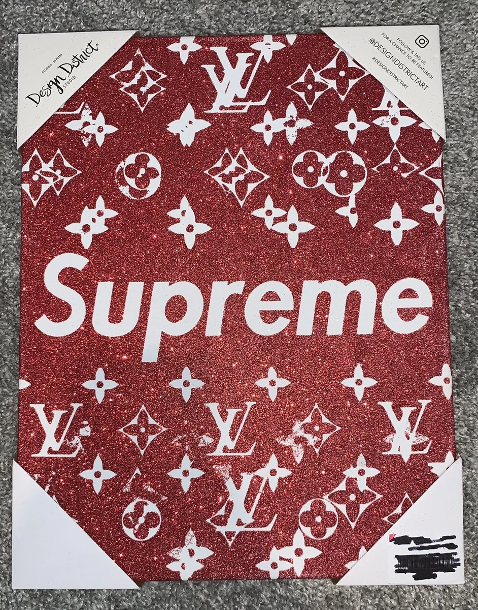 Design District Canvas Fashion Wall Print Louis Vuitton Supreme 14 X 11