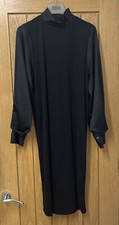 Zara NWT Collared Black Long Dress - Size Medium