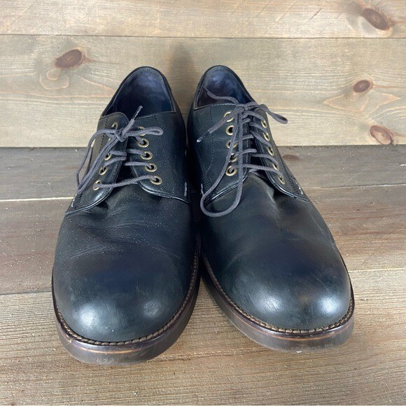 cole haan grand plain toe mens size 13 shoes black leather  display picture 2