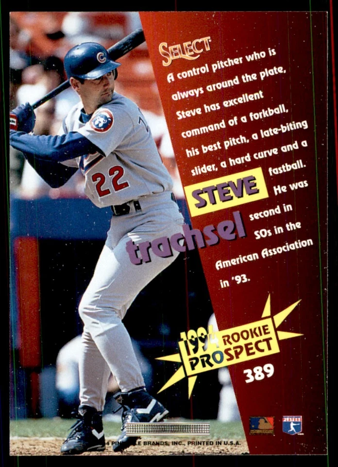 1994 Select Steve Trachsel Chicago Cubs #389 - Image 2 of 2