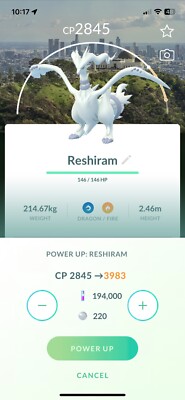 Reshiram Los Angeles Hintergrund |Level 40| - Pokémon Trade Go
