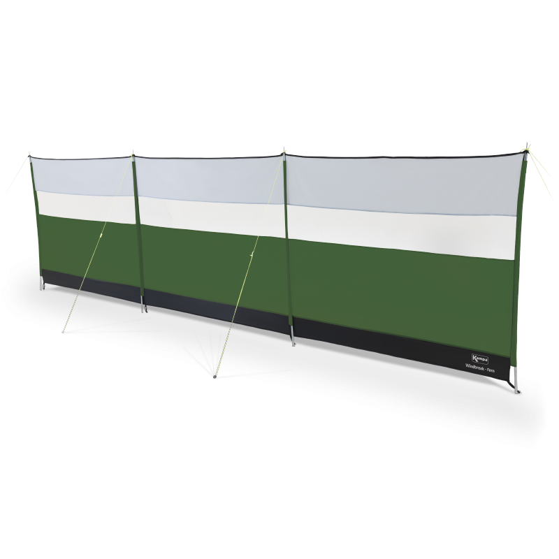 Kampa Windbreak - 500 x 140cm - Fern Green with Pegs, Guylines and Clear Window