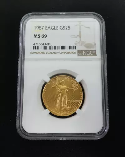 1987 $25 American Eagle Gold Coin  - NGC MS 69