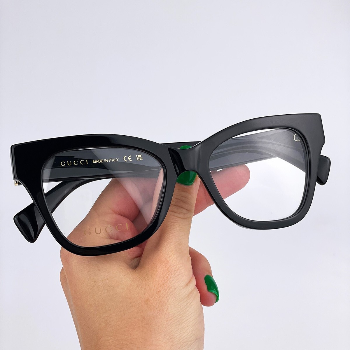 Gucci GG1133O 003 Shiny Black Cat Eye Women LOGO AUTHENTIC  display picture 3